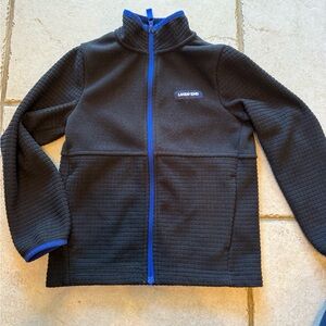 Lands' End Black Jacket with Blue Trim